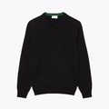 Monochrome Cotton Jumper with V-Neck