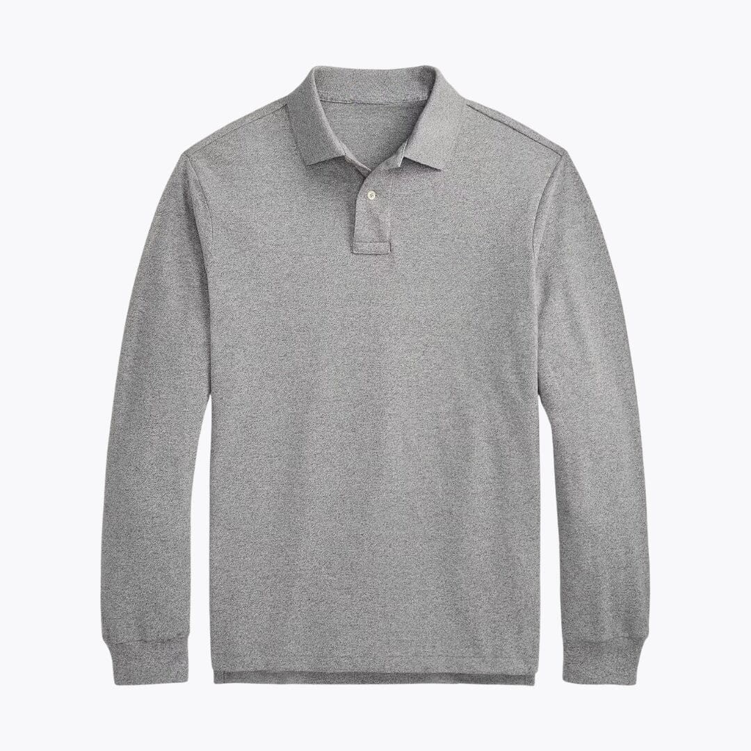 Mesh Long Sleeve Polo Shirt