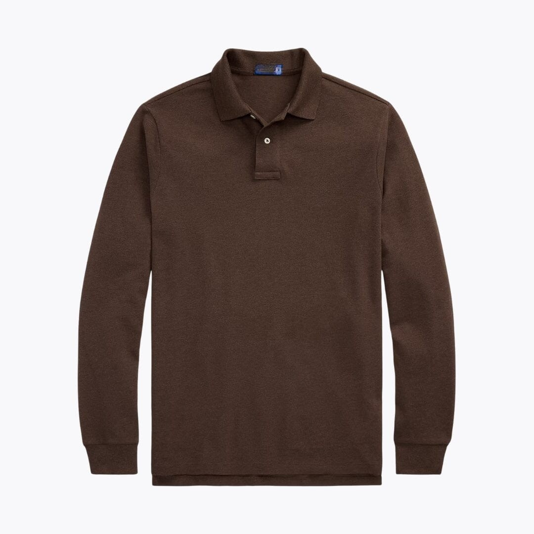 Mesh Long Sleeve Polo Shirt